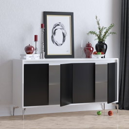 Hanah Home PEETA Consola Blanco y Negro